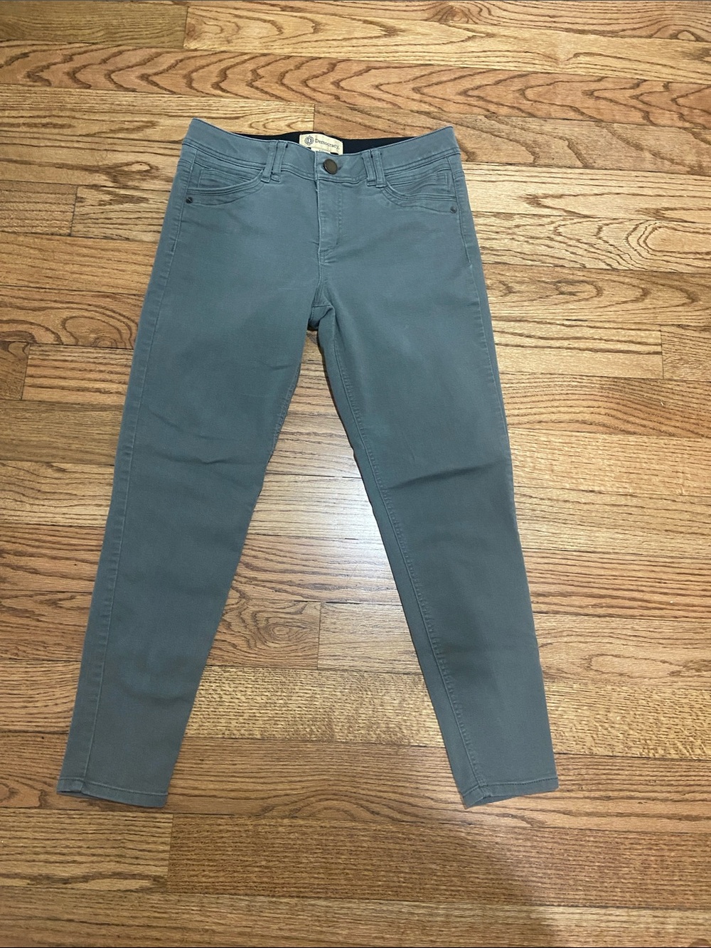 Democracy Skinny Mid-Rise Jeans in Slate Blue-Grey